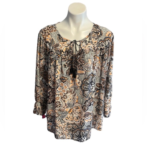 Zac & Rachel Tops - Zac & Rachel Women’s Bohemian Multi-Color Floral Tunic Blouse
